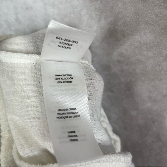 Rails Agnes Drawstring Elastic Waist Wide Leg Gauze Crop Pants In White Size L - Picture 9 of 9